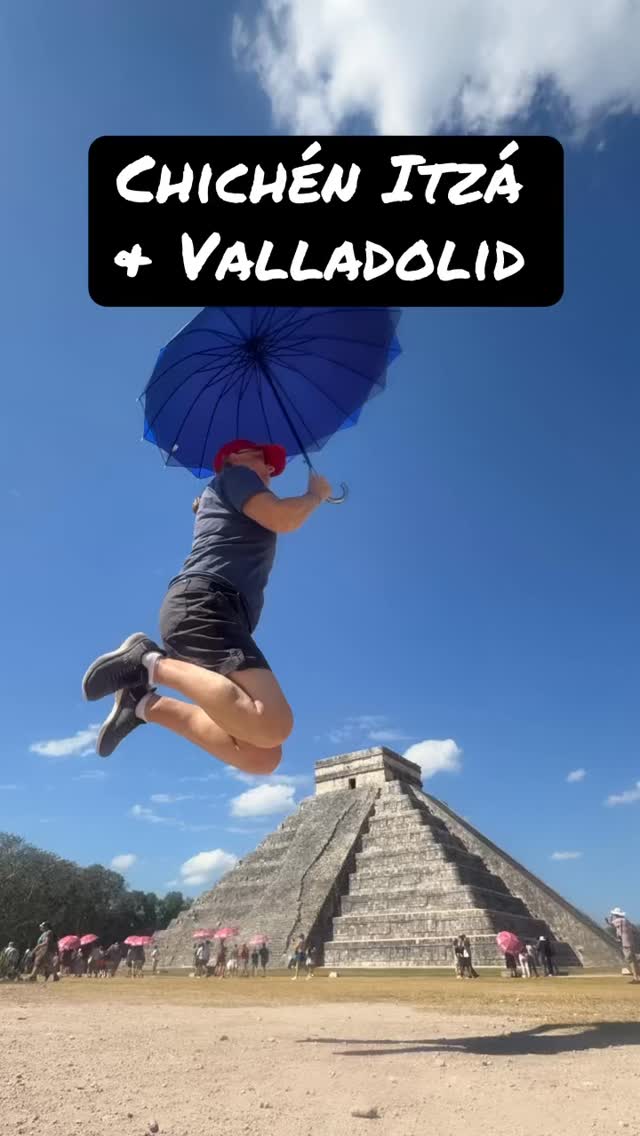 A group of Canadians today who had been strongly recommended / told(!!) to book a day with Senor Travel Bug by one of my former clients from earlier in 2025. Another fun day with four new friends, who flew above the main pyramid at Chichen Itza, flew excellent Maya food down their throats(!) and the flew into a cenote on a rope swing. Great day! #mexico #cenote #flying #archaeologist #cancun