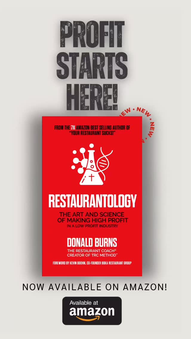 It’s LIVE!
Restaurantology: The Art and Science of Making High Profit in a Low Profit Industry is now available on Amazon.
Kindle and paperback versions are officially out in the world.
This is my biggest, most comprehensive book yet.
698 pages of hard-earned lessons, frameworks, systems, and truths pulled from decades in the trenches.
This isn’t a “feel good” restaurant book.
It’s not motivational fluff.
It’s not theory.
It’s the blueprint for restaurant owners who are tired of being busy and broke… and ready to build something that actually pays them back.
Inside you’ll find:
– The Profit Illusion and why 5% margins are a trap
– The Core Four of Restaurantology
– The Profit Formula and real cash flow rhythms
– The Labor Profit Leverage Model
– The Empire Operating System
– The Inner Game of the Empire Builder
– And the 20 Laws of Restaurantology
If you’re serious about transforming your restaurant into a disciplined, profitable, self-sustaining machine…
This book is for you.
Search “Restaurantology Donald Burns” on Amazon and grab your copy.
Kindle or paperback.
Let’s build something legendary.
#Restaurantology #RestaurantCoach #TRCMethod #RestaurantOwner #HospitalityLeadership ProfitFirst BuildAnEmpire