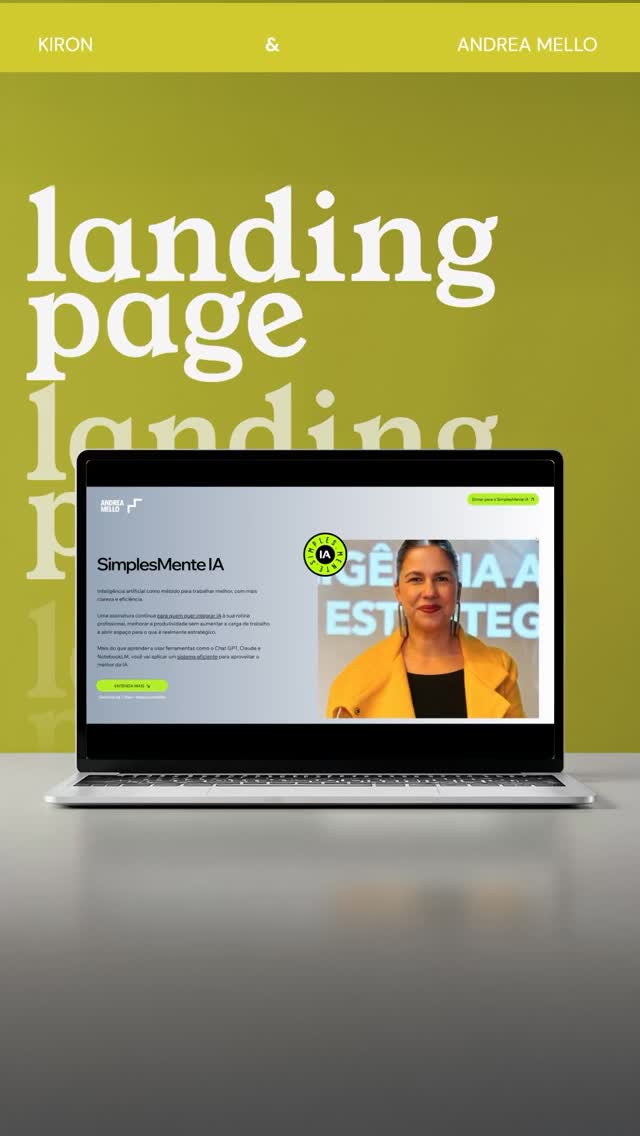 Na Kiron, por trás de toda landing page existe estratégia, intenção e posicionamento. E a nova landing page da Andrea é a prova disso: ela vai muito além de um design bonito.
Quando analisamos a página antiga, percebemos que ela até funcionava, mas não comunicava quem a Andrea realmente é. Parecia mais um lançamento genérico de curso, programa ou produto digital, e não a página de uma professora especialista, com autoridade e trajetória.
Nossa intenção foi transformar essa landing page em uma extensão da marca dela. Criar um espaço que transmitisse maturidade, confiança e clareza.
Por isso, optamos por uma estética mais neutra, com mais respiro, mais espaços em branco e uma organização pensada para facilitar a leitura e conduzir quem chega até a decisão.
Cada detalhe foi pensado para reforçar o posicionamento, valorizar a história da Andrea e criar conexão real com o público.
E você já pode acompanhar o resultado. ✨
Instagram: @andreamello
Site: www.simplesmenteia.com.br