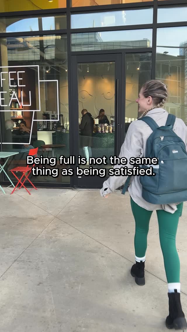 Eating is more than just a way to meet your energy and nutrient needs. It’s an emotional, cultural, and ideally, pleasurable experience.
It’s safe and completely normal to eat past comfortable fullness sometimes. And at the same time…
If it’s happening often and leading to physical discomfort or stress, it may be worth exploring how you can make your eating experiences more satisfying.