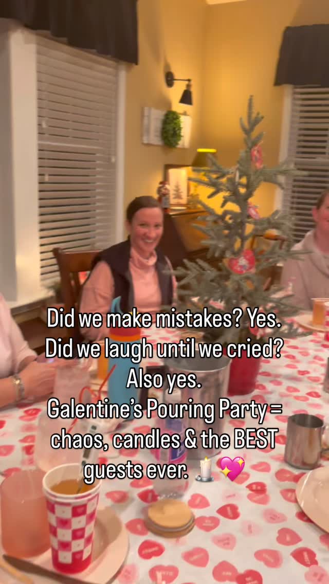 “So grateful for the sweetest guests, the biggest laughs, and a Galentine’s night we won’t forget 💕🕯️”