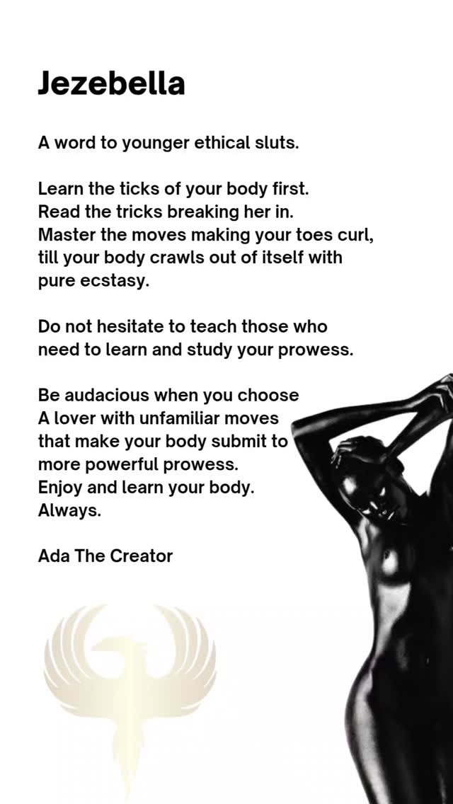 Got an alter ego, her name is Jezebella
Jezebel gets such a bad rep if you ask me. The world criminalizes and shames women's sexuality, yet normalizes mens depravity while rewarding the women who enable and perform said depravity.
I dare you to see a woman honing her sexuality and sensuality without judgement or projecting shame.
#jezebelspirit #poetry #writer #art #adathecreator