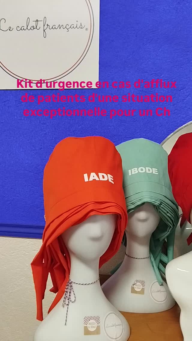 Se préparer à recevoir un afflux de patients dans le cadre d'une situation exceptionnelle pour un CH, mise en place de calot d'identification dans un kit d'urgence.
#calotpersonnalisé #calot #medecin #mar#iade ibode