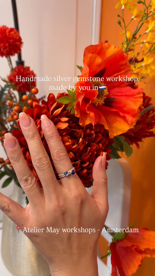 🧡Join a jewelry making experience in the heart of Amsterdam 🇳🇱 Workshops starting from €79. More designs on our website www.ateliermay.nl. See you soon? #thingstodoamsterdam #solidgold #silverclay #workshop #birthstones