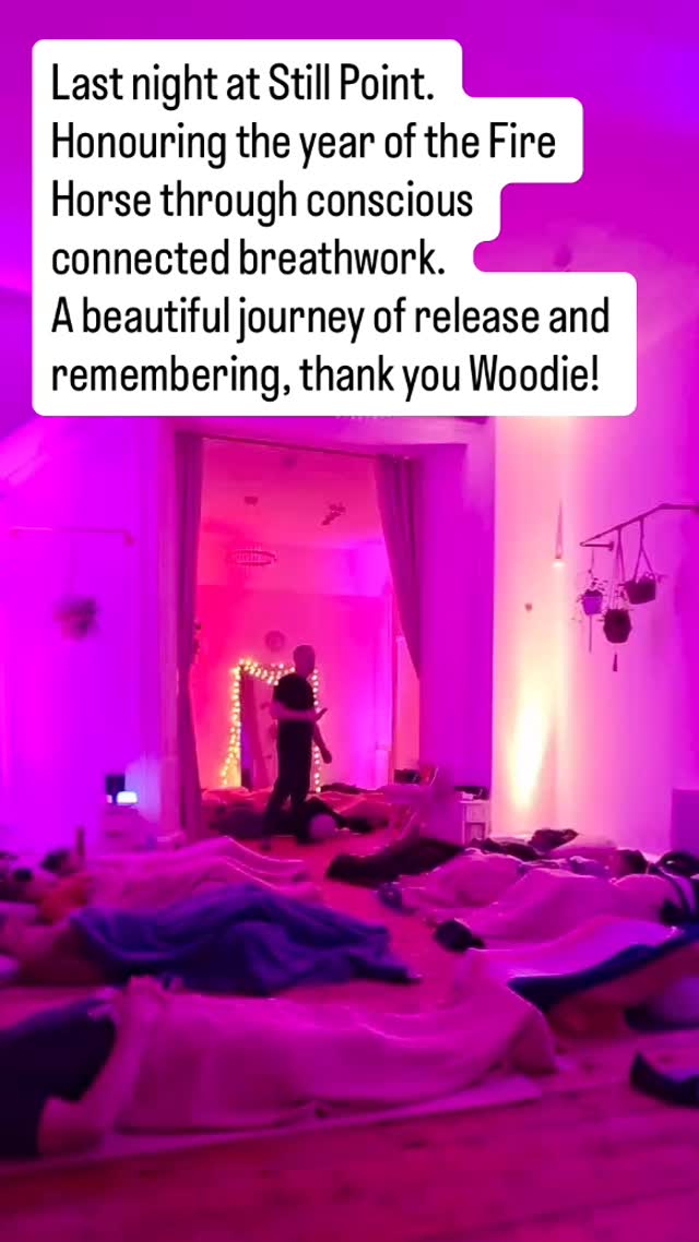 A beautiful evening, in a safe held space.
Woodie led the session with heart, his guided journey in the integration was so powerful. It brought me back to a full remembering of myself…past, present & future. I released what my body was holding onto, fears, worries, rubbish and remembered who I actually am 🔥✨ Thank you Woodie for bringing this amazing modality into the Still Point space and to me.