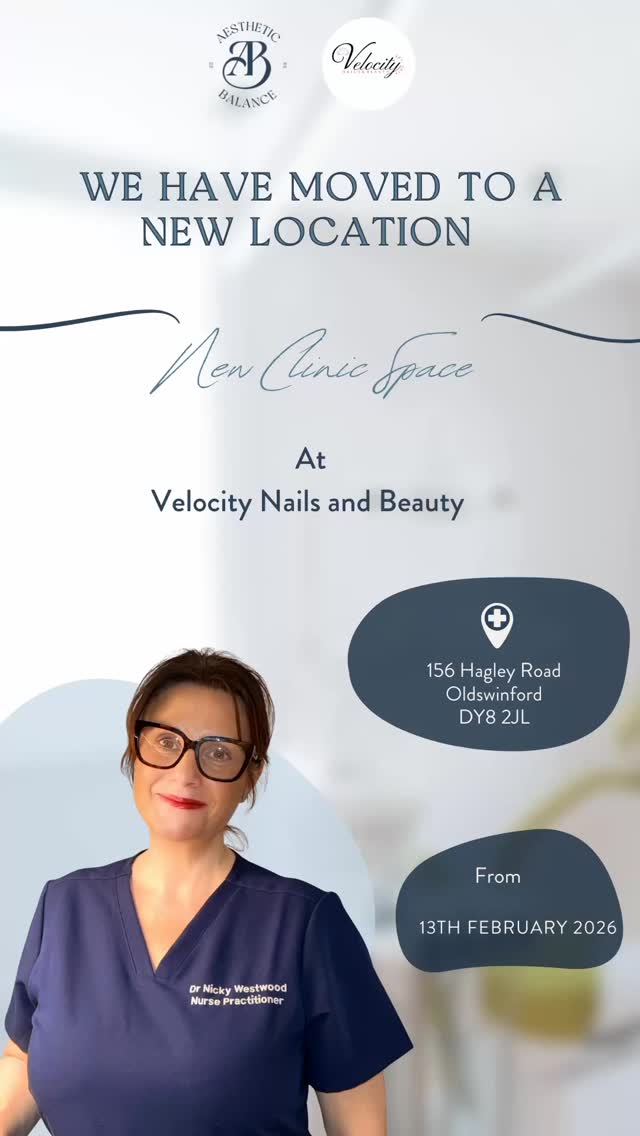 We’ve officially moved. ✨
Aesthetic Balance is now welcoming clients at our new clinic space inside Velocity Nails & Beauty, Oldswinford.
This new chapter allows me to focus even more on what I’m truly passionate about:
Regenerative treatments.
Longevity-focused skin health.
Natural enhancements never overdone.
All delivered in a nurse-led, nurse prescriber clinic where safety and subtle results come first.
If you’re looking for refreshed, confident, natural results I would love to welcome you.
📍 156 Hagley Road, DY8 2JL
🗓 Now accepting new clients
📩 DM to book your consultation