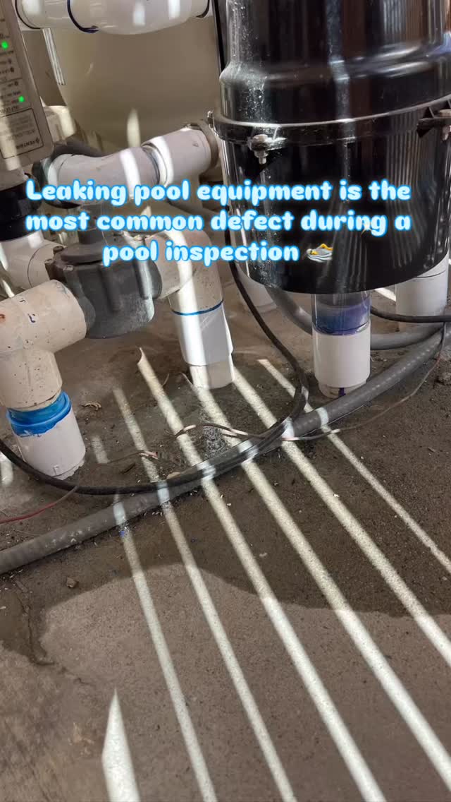 Leaking pool equipment is the number one find during the pool inspection followed by missing safety features. #homeinspection #360homeinspection #poolinspections