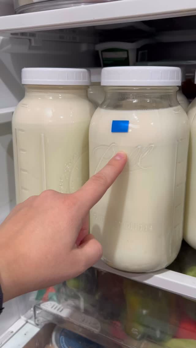 Let’s cream some milk together. All you need is a ladle and cream line milk.