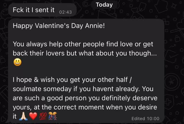 Lovely message from my client 🧡
Happy Valentines to all. The love begins from loving SELF ❤️ SELF LOVE
#love #manifesting #relationships #psychicsofinstagram #howtomanifest