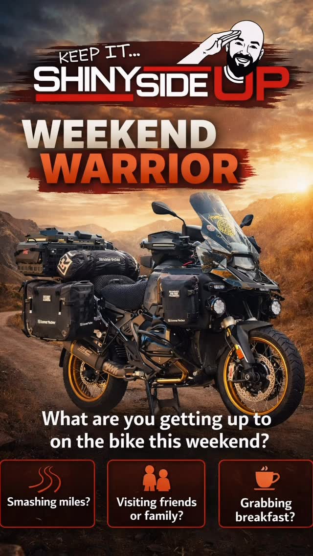 Weekend Warriors, assemble. ⚔️🏍️
The bikes are loaded, the coffee’s calling, and the open road is whispering bad ideas.
So… what’s the mission this weekend?
Are you:
• Smashing out serious miles?
• Visiting friends or family on two wheels?
• Chasing a legendary breakfast bap?
• Or just heading out with no plan, no pressure, and a full tank?
However you ride it, ride it your way.
Stay shiny. Stay safe.
And as always…
Keep the shiny side up. ✨
Drop your plans below ⬇️👇
