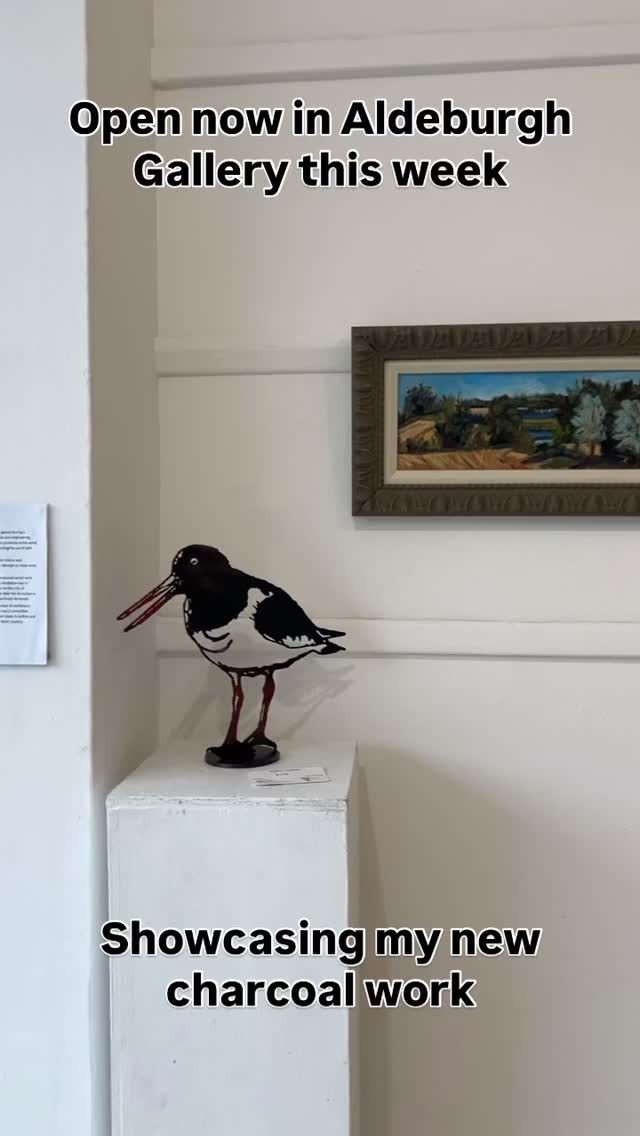 Open this week at @aldeburgh_gallery with @spadgeart featuring my new large work in charcoal. Please do pop in and say hello. Will be here until Wednesday.
#aldeburgh #suffolkexhibition #suffolkartist #charcoal #oilpainting