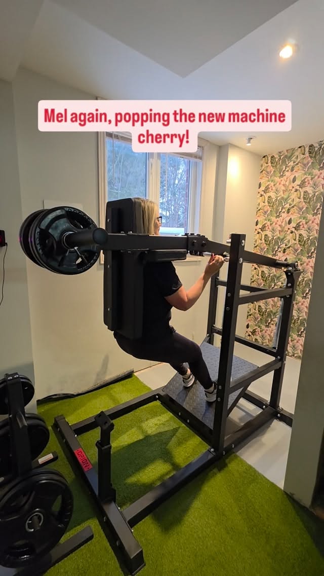 First the Leg Press/Hack Squat and now the Pendulum Squat! Lucky girl...