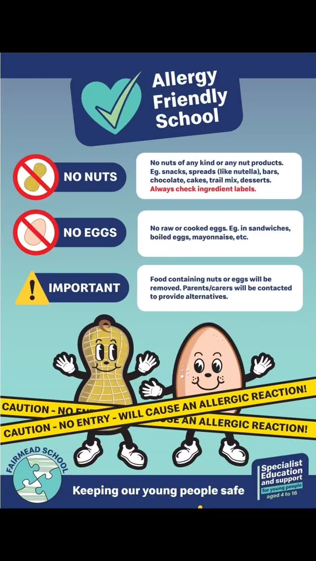 Please keep the young people safe....no no nuts or egg.
Thank you🙂