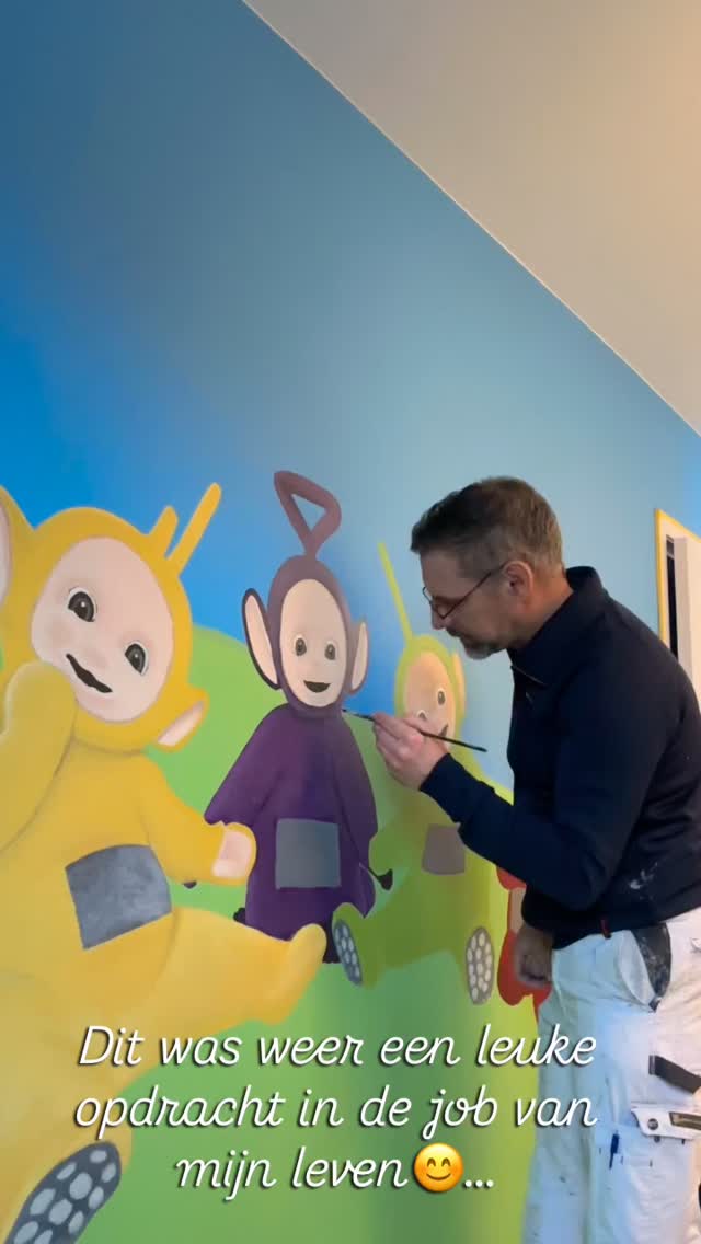Dit was een heel fijne opdracht…
#mural #muurschilderingkinderkamer #teletubbies #acrylic #wallpainting🎨🖌️
