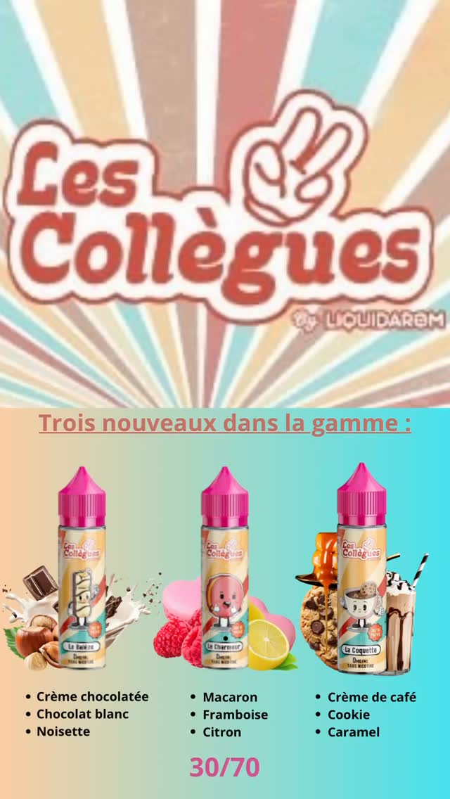 Trois nouvelles pépites de la gamme « Les collègues »de Liquidarom . À découvrir d’urgence 😋
#liquidarom #gourmand #shakeandvape #lorient #vapoway