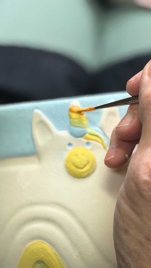 How I paint this custom ordered unicorn mug and salt jar set. These are glazed with Mayco Stroke and Coat. Colors and layers in post. Low fired wheel-thrown earthenware.
#tutorial #wheelthrownceramics #handbuiltceramics #unicorn #unicornlove