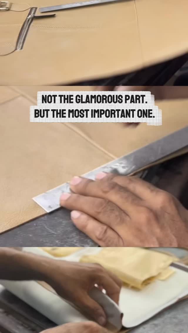 In scale production, small mistakes become visible.
That’s why dimensions are checked twice and locked in early.
#leathergoods #qualitycontrol #madeinindia #privatelabel #handcrafted
