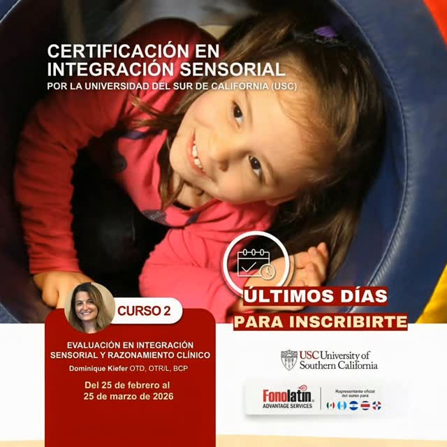 🚨 Últimos días para inscribirte al Curso 2 de la Certificación en Integración Sensorial de la USC 🚨
Esta no es una capacitación más.
Es el siguiente nivel en tu formación clínica.
Ahora con Dominique Kiefer, referente internacional y directora de Therapy West (EE. UU.), tienes la oportunidad de profundizar en un enfoque que transforma la evaluación y la intervención desde la evidencia científica.
Si ya diste el paso con el Curso 1, este es el momento de avanzar.
Si lo estabas pensando… el reloj ya empezó la cuenta regresiva. ⏳
Cada cohorte es limitada. Cada edición eleva el estándar.
Y los profesionales que se sincronizan a tiempo son los que marcan la diferencia en la práctica real.
No te quedes viendo cómo otros suben de nivel.
Haz que tu formación juegue en ligas internacionales.
📩 Es tu oportunidad. Contáctanos ahora y asegura tu lugar.
