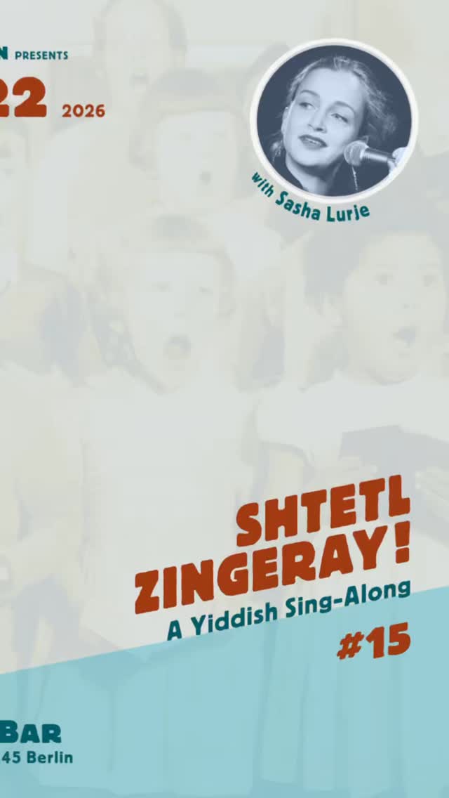 Shtetl Zingeray is back and your voice belongs here. Come sing Yiddish songs with us — today, February 22nd. No Yiddish, no problem. No singing experience, no problem. Kids welcome, everyone welcome. Lyrics provided. Just bring yourself! Can’t come today? Subscribe to the Shtetl Berlin newsletter so you catch the next one: shtetlberlin.com/newsletter
#YiddishSongs #ShtetlBerlin #CommunitySinging #BerlinEvents #YiddishCulture