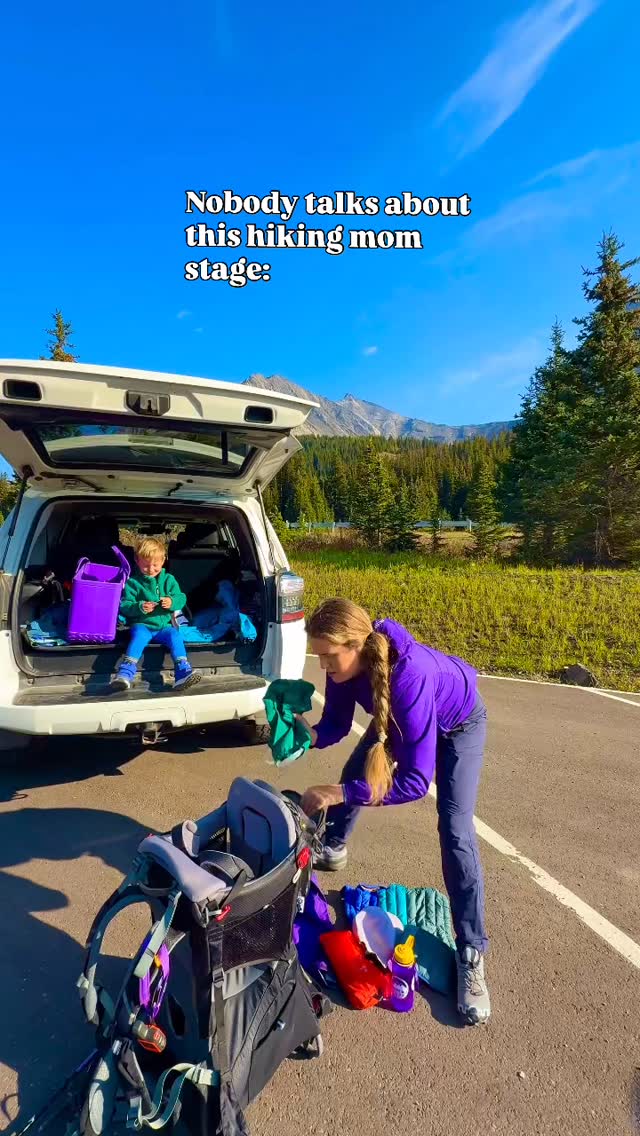 Nobody means harm by their comments either but as hiking moms, we are deeply aware of how much our babies have actually grown.
We hike for our mental health and to connect our kids to nature. Our hiking seasons drastically change from pre-kids to bigger kids and I personally had no idea what to expect next. I felt grief when I couldn’t tandem carry my boys together anymore and then I felt really selfish for creating the motherhood journey I wanted and needed.
These adventures wouldn’t have been possible without my hiking mom community that shows up in all stages and all states just to hike together and support each other. I’m so deeply grateful for those that spent time with us in these seasons and wanted to be around my kids.
Nobody talks about these changes although we all feel and experience it. New hiking chapters are ahead and our hiking carrier will collect a little dust for now. 😉