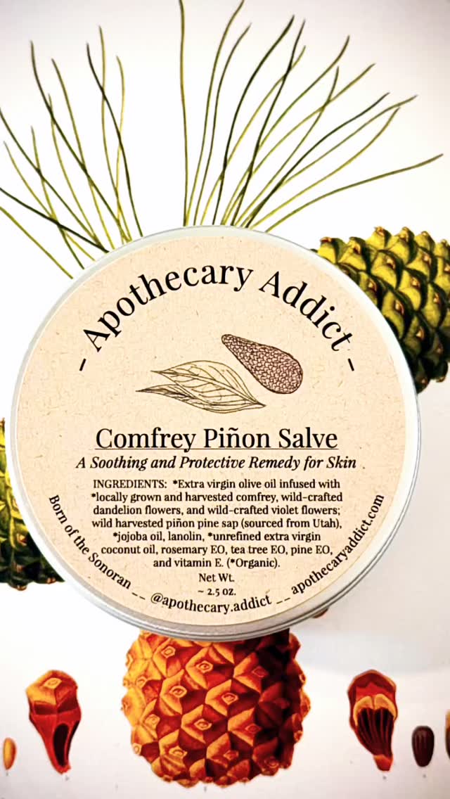🌿✨ The Comfrey Piñon Salve 🌲✨
@apothecary.addict
🌱 Where plant alchemy meets skin devotion.
A silken, deeply protective botanical preparation crafted with comfrey from @moonlight_hollow 🌿 & wild Utah piñon resin 🌲 — both revered for their soothing and restorative properties.
Soft. Silky. Deeply nurturing.
✨ Ideal for:
• Dry, thirsty skin
• Chapped or irritated areas
• Minor skin stresses
• Everyday botanical protection
A grounding ritual for skin in need of comfort.
🜃🜄🜁🜂
#PlantAlchemy #HerbalSkincare #BotanicalLuxury