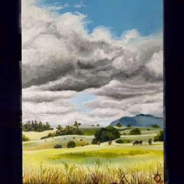 Cloud Shadows, Woolmar
Oils on canvas
400x300mm
Looking southeast from Woolmar toward Villeneuve, across the rolling hills at the north of Lake Somerset. Here the grass is lush and midsummer green, but the grasslands to the west have had less rain and are now turning Autumn gold.
And I posted this yesterday and for some reason the caption disappears… so now it’s a repeat!
#lyndasampsonart #australianartist #outsiderart #archive #oilsoncanvas #somerset #mypaintings #woolmar #somersetqld