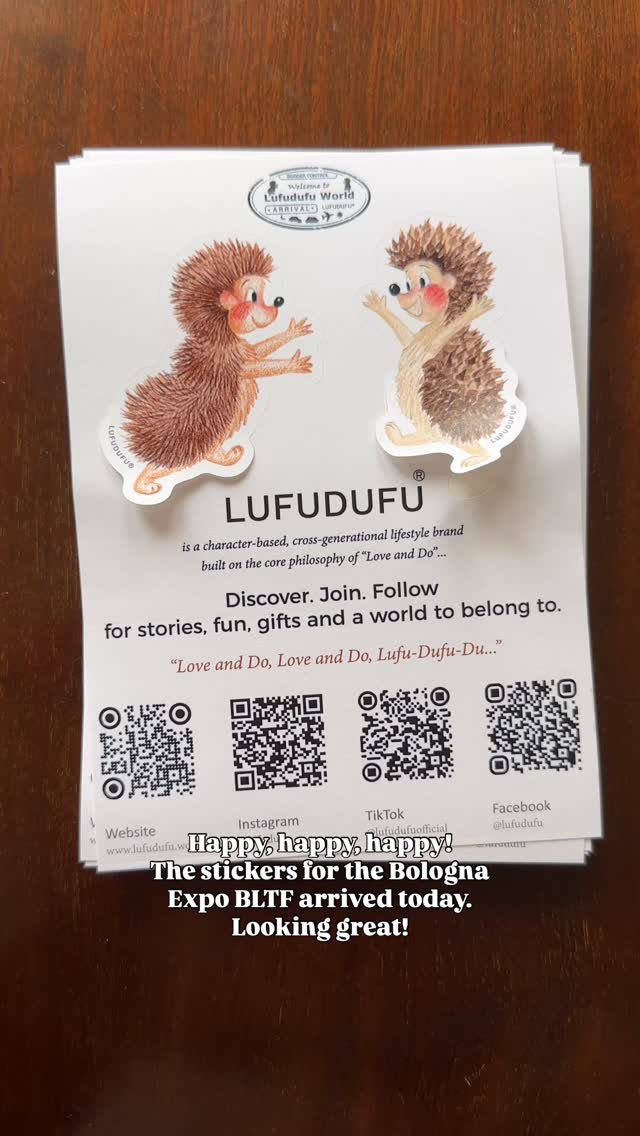 Happy, happy, happy! The stickers for the Bologna Expo BLTF arrived today. They’re looking great!
Gearing up for April 2026.
LUFUDUFU is exhibiting this year. Come and say hello in Bologna 😊
#lufudufu #art #stickers #gifts #goodmood