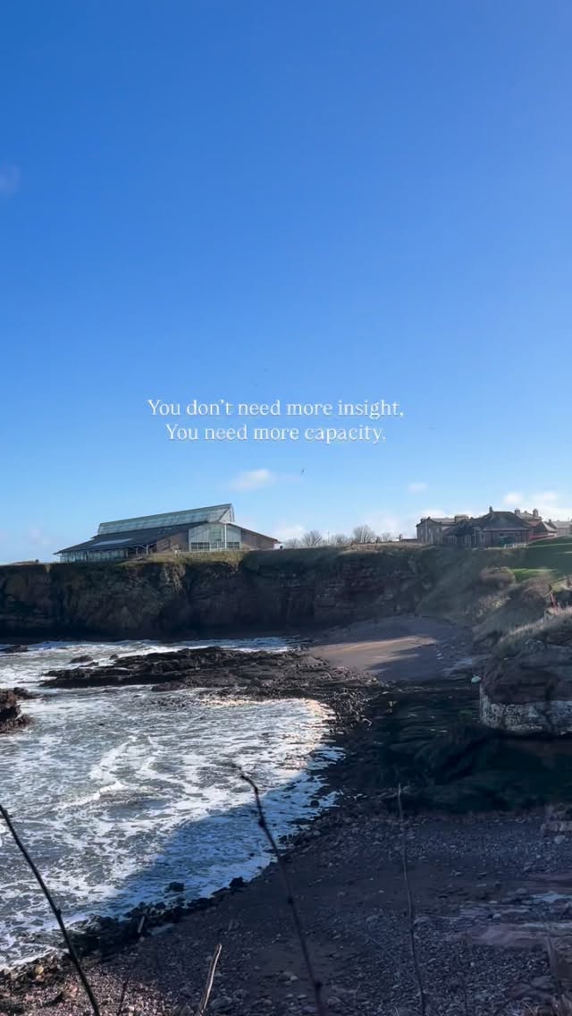 We’re not short of insight.
Some of the people I work with are deeply self-aware.
They’ve read the books.
They know their patterns.
They can articulate exactly why they react the way they do.
But capacity is something different.
Capacity is being able to pause in the moment you’re triggered - instead of spiralling.
It’s feeling anger rise and not immediately swallowing it.
It’s noticing the urge to overwork and choosing to stop - even when guilt shows up.
It’s having a hard conversation without your body going into shutdown.
It’s resting without your nervous system telling you you’re unsafe.
Capacity is what allows insight to become action.
And capacity isn’t built through thinking harder. Reading more books. Reasoning with yourself.
It’s built through working with the nervous system.
Through learning what activation feels like in your body. Through gently increasing your tolerance for discomfort. Through creating experiences of safety that your system can actually register.
This is the dual approach I offer…… blending talking therapy with somatic work, so we don’t just understand your patterns, we help your body update them.
That’s how the gap between awareness and lived change begins to close.
No more books 😉
#eastlothiancounsellor #eastlothiancounselling #counselling #walkandtalktherapy #somatictherapy