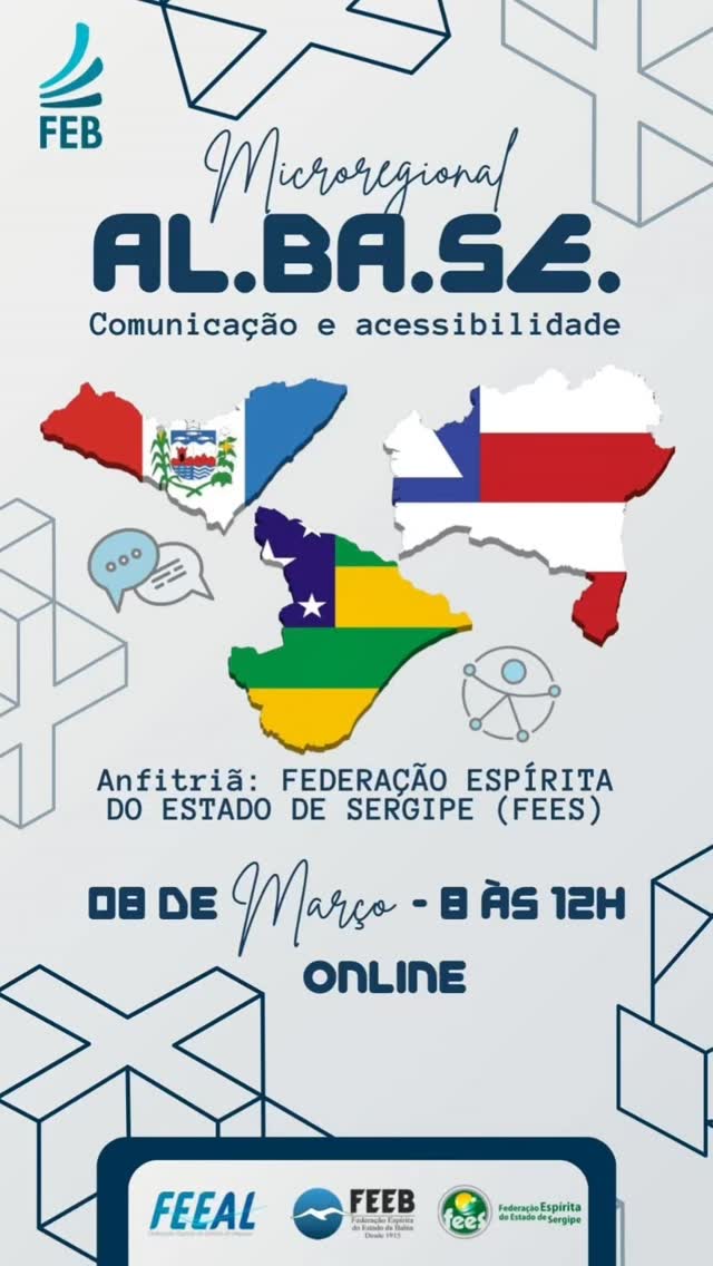 A Microrregional Alagoas, Bahia e Sergipe, que acontece no próximo dia 08/03, das 8h às 12h, via Google Meet, terá como tema: "Comunicação e Acessibilidade".
Os facilitadores serão Luzia Fontes/SE e Victor Almeida/SE, do Núcleo de Acessibilidade e Inclusão Social da Federação Espírita do Estado de Sergipe (Fees), anfitriã do encontro.
Além disso, teremos a participação especial de Mayara Paz, coordenadora de Comunicação e Cinema da Federação Espírita Brasileira (FEB).
Contaremos ainda com as presenças dos coordenadores dos três Estados e dos coordenadores regionais da Área de Comunicação Social Espírita, bem como Momento Musical com Matheus Souza/SE.
Imperdível!
Link da sala: https://meet.google.com/nyo-fmqn-ndy