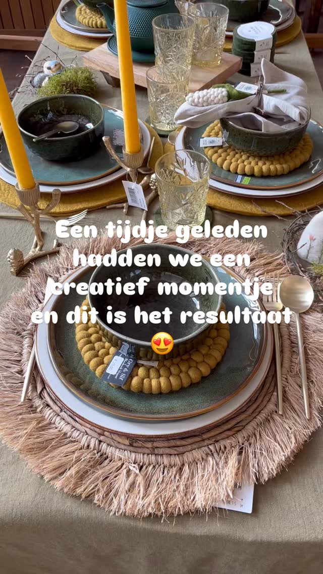 Wij hadden een creatief momentje… en dit is het resultaat 🌿✨
Deze leuke DIY kransjes geven je tafel meteen een warme touch 🤍
Zin om zelf creatief aan de slag te gaan?
👉 Maak je eigen kransje, deel het op Instagram en tag ons – we delen graag jullie creaties!
#DIYinspiratie #CreatiefBezig #Tafelstyling #HandmadeDecor #ladimee