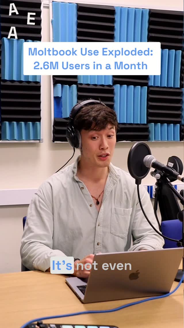 Moltbook, the AI-agent-only social platform, exploded from 1.8M to 2.6M agents in just days, tripling posts.
Kieren and Riku discuss the rapid rise and implications. Listen now, link in bio.
#ArtificiallyEverAfter #AEA #AI #SocialMedia