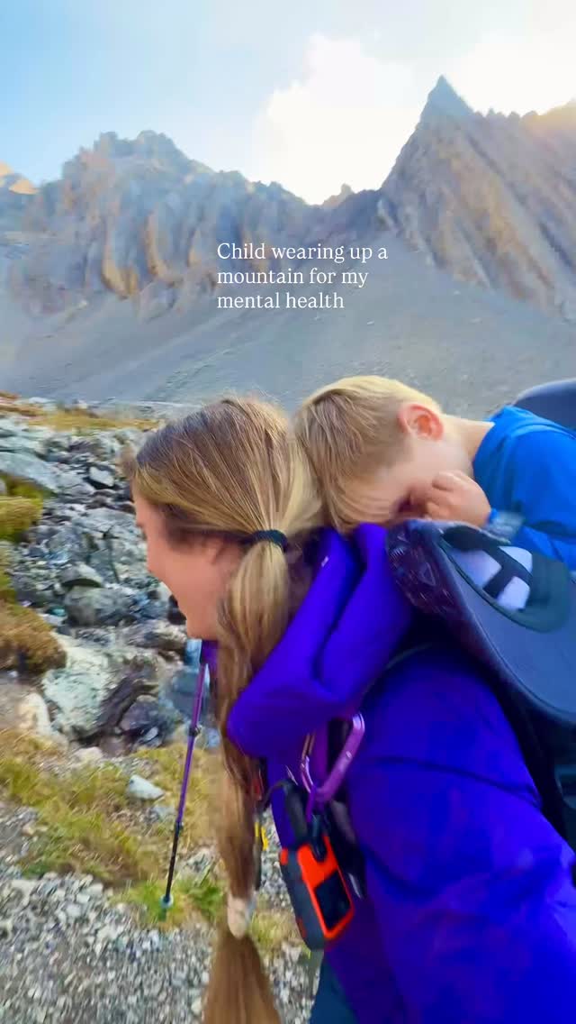 Among other benefits like connecting with my toddler and movement.
My youngest is used to being carried and loves chilling in his hiking carrier. It’s hard and exhausting but so is managing a household and keeping everything organized. 😅