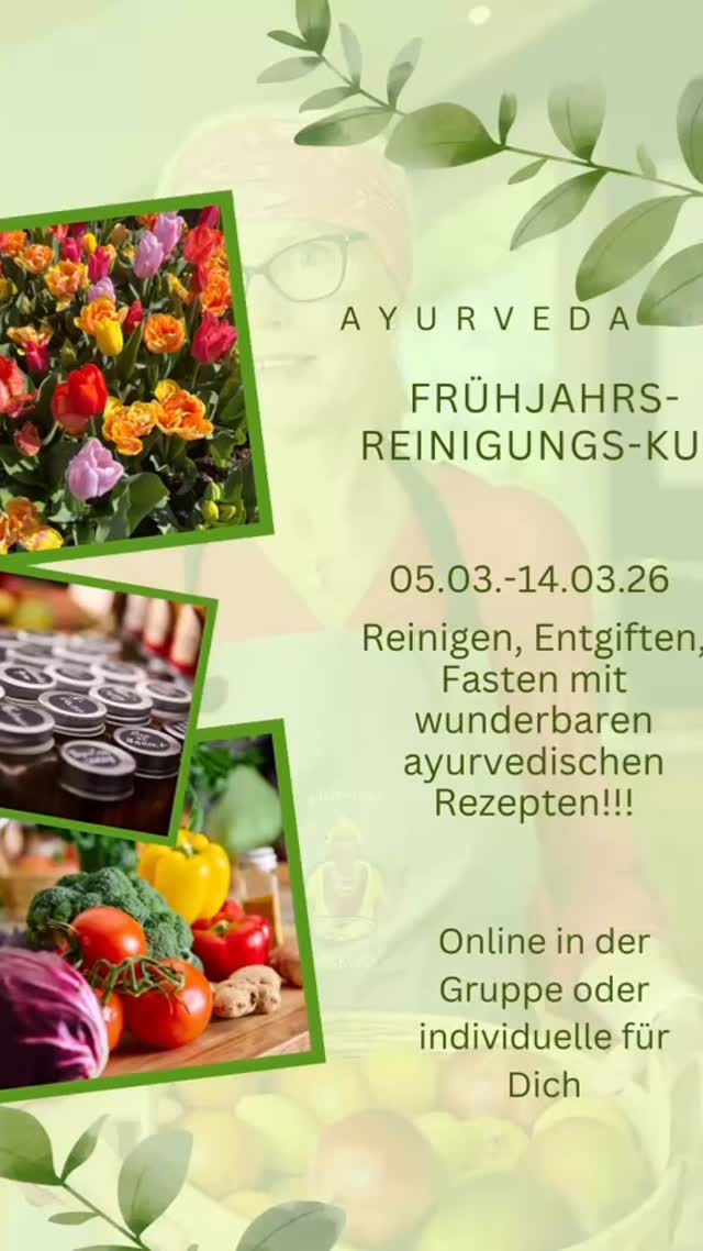 Frühlings-Detoxkur🌟💫⭐️
Nach den dunkeln und kalten Wintertagen sehnt sich unser Körper nach Leichtigkeit und möchte Ballast abwerfen.
Ayurvedisch betrachtet ist die beste Zeit für eine Detoxzeit das Frühjahr, welches im Ayurveda schon Ende Februar beginnt. Auch die Jahreszeiten sind von den Doshas geprägt, im Frühjahr wechseln wir vom Winter-Vata Dosha in das Kapha-Dosha.
Kapha möchte Ballast abwerfen und Leichtigkeit, daher eignen sich die Monate März und April besonders#ayurveda #ayurveda gut für eine Detox-Zeit oder ein Kur.
In meiner eigenen Panchakama Kur in Sri Lanka habe ich nochmal neue Impulse bekommen und möchte diese in Form von Rezepten und Tipps mit euch teilen.
Habt ihre Lust auf einen leichten und energetischen Einstieg ins Frühjahr, dann meldet euch gerne für weiter Informationen oder meldet euch direkt an.
#gesundeernährung#detox #ayurvedafood