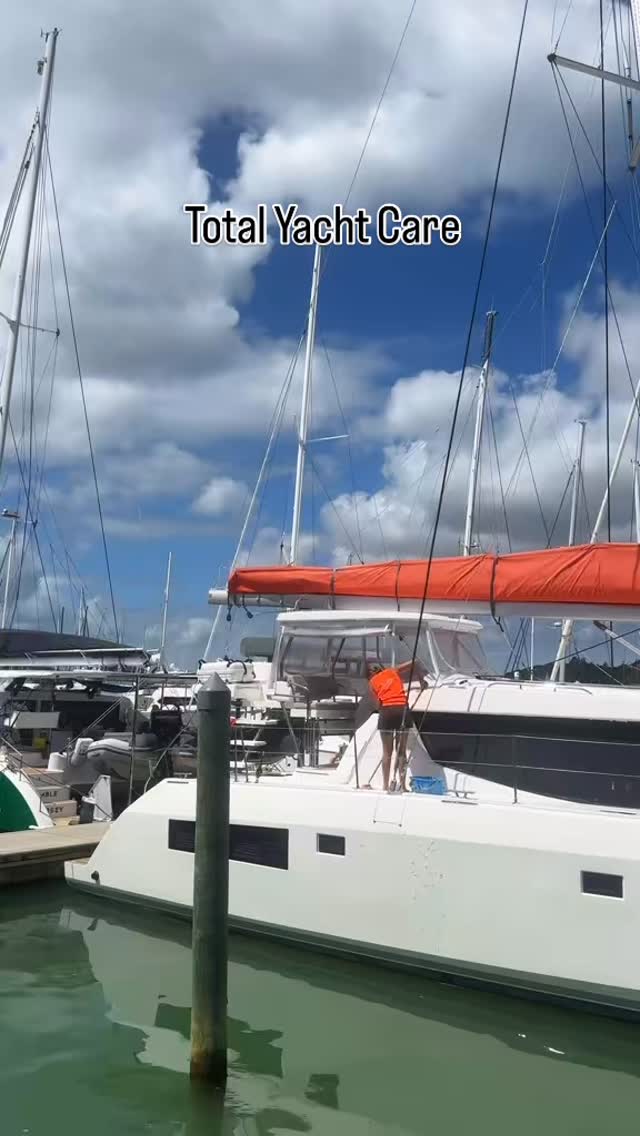 Another day, another catamaran 🪄#bayofislandsnz #totalyachtcare #boatmaintenance #catamaran #sailinglife