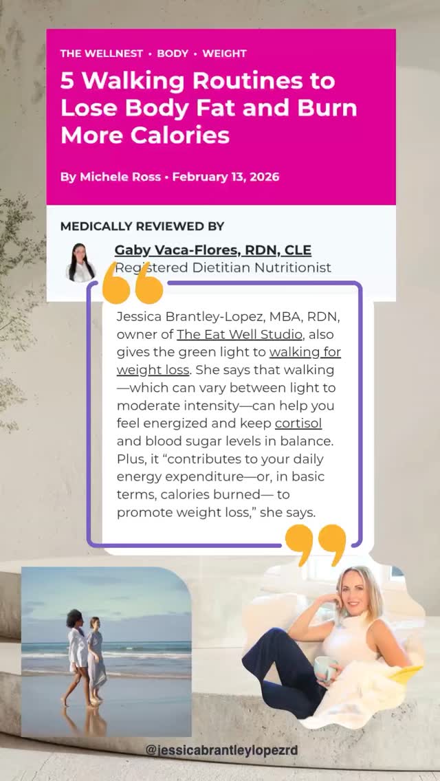 Honored to be featured in a recent article by HUM Nutrition alongside fellow dietitian Dani Dominguez 💛
We’re breaking down 5 walking routines that can help you lose body fat and burn more calories — because sustainable fat loss doesn’t require extreme workouts.
If you’ve been overlooking your daily steps, this is your sign to rethink them.
#walkingforhealth #dietitianapproved #sustainablehabits