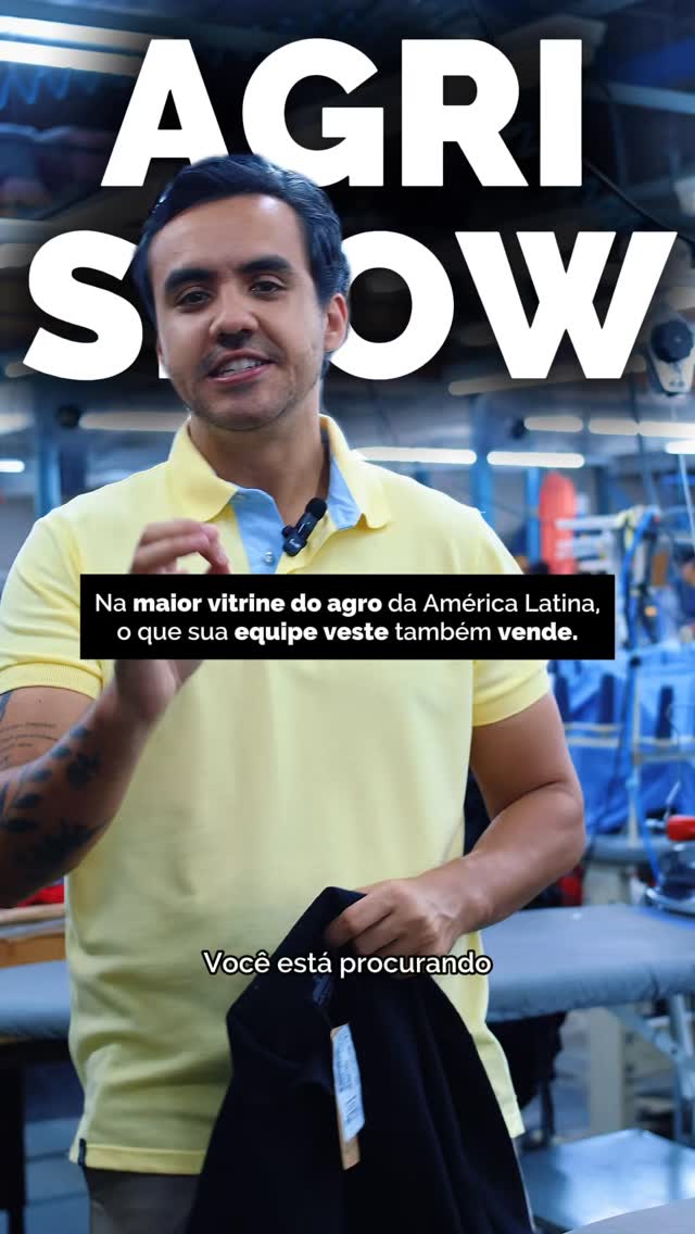 🌾 Na Agrishow, todo mundo olha para o seu estande, mas é a sua equipe que sustenta a primeira impressão!
Uniforme bem pensado organiza a operação, fortalece a identidade da marca e passa autoridade no meio de um evento que é vitrine do agro.
👍 Solicite seu orçamento e garanta a sua equipe pronta para a Agrishow.