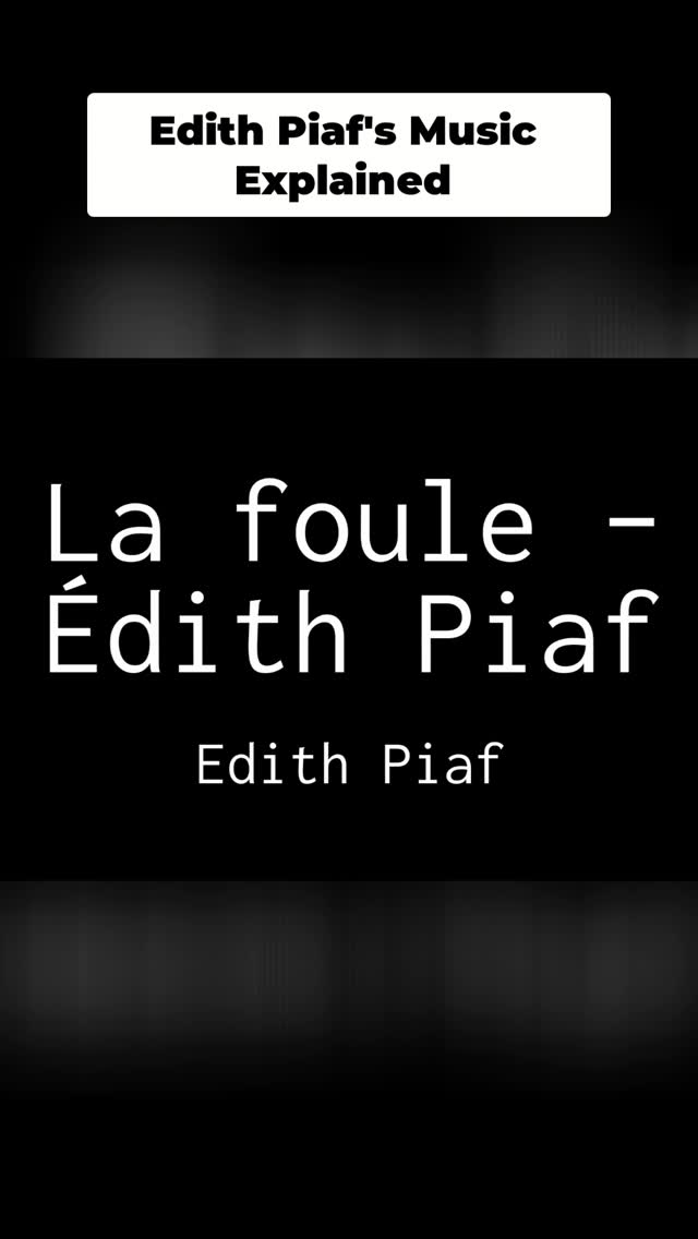 The iconic melody of 'La foule' by Édith Piaf. A timeless piece brought to life through the piano's expressive touch. #EdithPiaf #LaFoule #PianoMusic #ClassicalMusic #MusicLovers #TimelessMelody #Instrumental