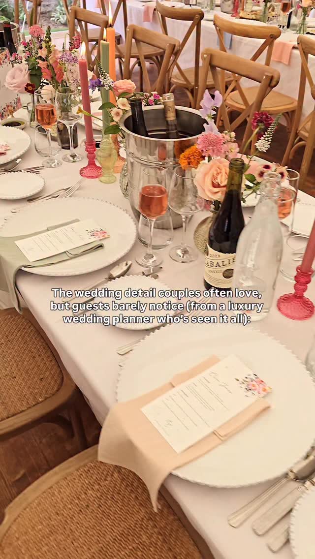 Save your budget for what really matters…
The common wedding expense you probably don’t need? Guest favours!
They’re thoughtful in theory, but most guests end up leaving them on the table or around your wedding venue (especially if they’re large!) That money could be better spent on things that create real memories such as entertainment or a personalised touch that truly reflects you as a couple.
If you’d like to include a favour for your guests, think about how you can incorporate it into something you’re already doing. For example, this couple used plantable seed paper for their personalised menu cards, so guests could easily take them home and enjoy them after the wedding.
As a wedding planner, I help couples make smart budget choices, ensuring your wedding stays on track while still feeling personal and unforgettable. Together, we prioritise the elements your guests will actually experience, so every pound has impact without unnecessary extras.
Want to make your budget work harder? Let’s chat about planning a wedding that’s beautiful, personal, and stress-free 🤍
I’m Victoria, I plan flawless and stress-free weddings that feel as good as they look in Yorkshire, Derbyshire, Cheshire and beyond. Follow me for more wedding planning tips and inspo!