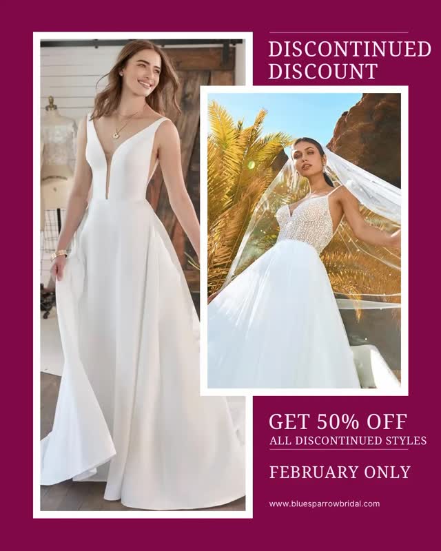 💎 DISCONTINUED DISCOUNTS 💎 ADDITIONAL 50% OFF 💎 ALL MONTH LONG 💎 #bluesparrowbridal #2026bride #bridetobe #2026wedding #wedding2026