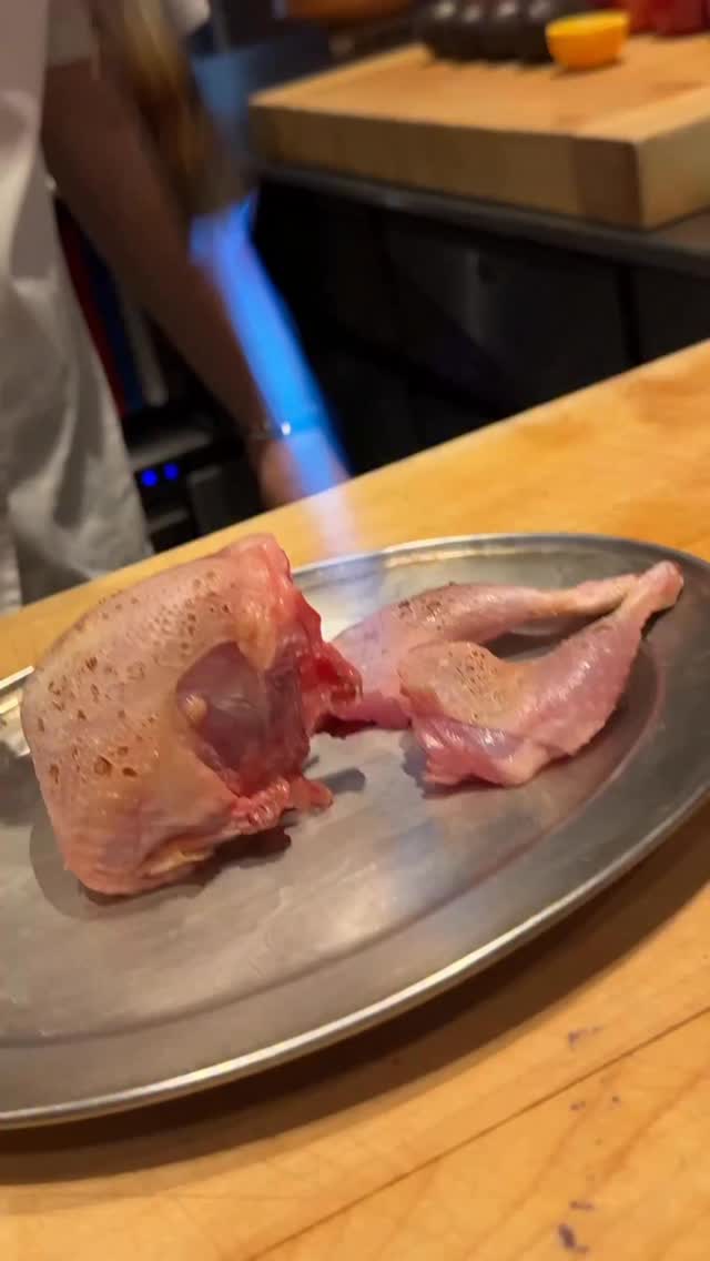 Roasted quail in truffle foie gras sauce