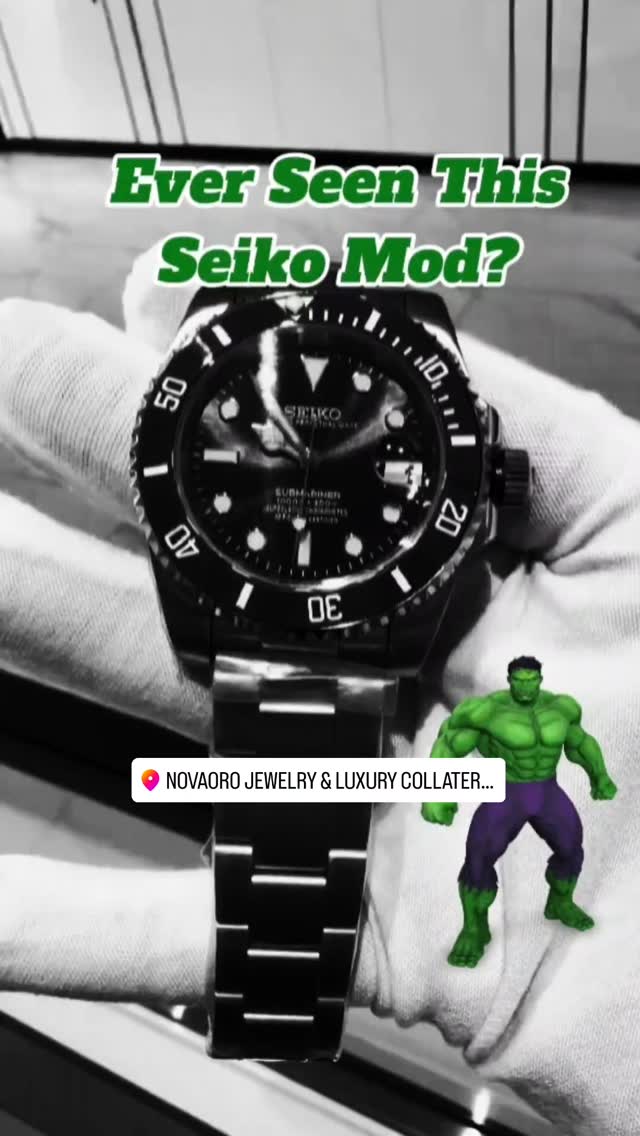 🟢 EVER SEEN A HULK SEIKO LIKE THIS?
This isn’t your average Seiko…
Custom Hulk Mod
Green sunburst dial
Green bezel
Automatic movement
Built to stand out — and it definitely does.
Would you wear it?
📍 NovaOro Jewelry – Clermont, FL
#seiko #seikomod #watchtok #watchmods #luxury