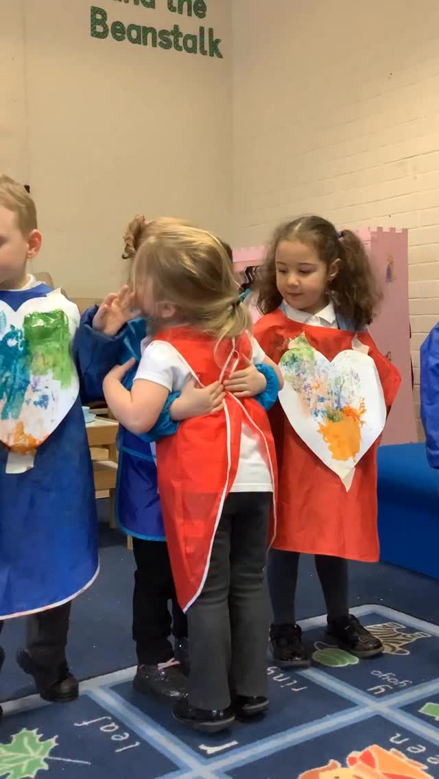 Some of our littlest learners spreading the love to their friends in Nursery #fyp #mentalhealth #mentalhealthawareness #loveyourself #uk
