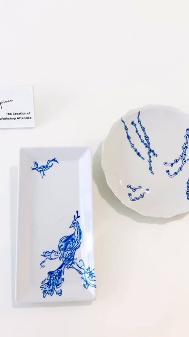 Lovely creative neighbours friends - very much Zen💙 #creativeworkshop #porcelainpainting #blueandwhite #zen