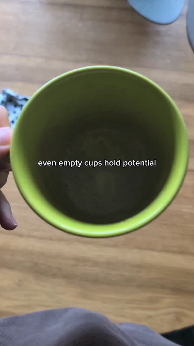 Even empty cups hold potential.
Feeling drained doesn’t mean you’ve failed at eating, caring for yourself, or life in general. Sometimes your cup just needs refilling with positive experiences, rest, and kindness to yourself. Your body, your energy, your joy are not meant to be depleted. When you give yourself what you truly need, your cup fills in ways that stick without rules, diets, or guilt. Take a pause. Breathe. Nourish yourself. Your cup has room for everything that helps you thrive.