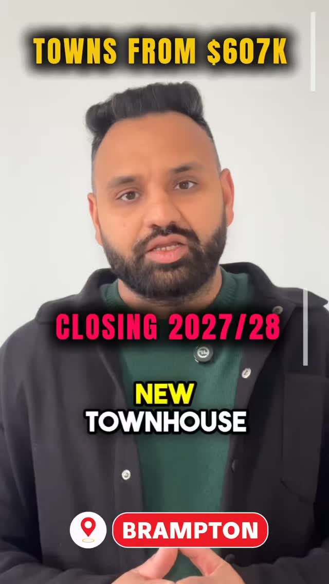 BRAND NEW TOWNHOMES IN BRAMPTON 🚨
Own a brand-new townhome for less than many resale homes.
💰 Starting from $663K (before rebate)
💵 After eligible rebates, price comes to approx. $607K
📅 Closings 2027–2028
🍽 Appliance package included
🎨 Decor credit included
Choose from 4 layouts:
✔️ Back-to-back towns
✔️ Rear-lane towns (2-car garage options)
✔️ Traditional towns with backyard
✔️ Live-work towns
📌 POTL fees waived for first 3 years
Early access = better lots + better positioning.
📞 Call or text 416-857-7186
💬 Comment “BRAMPTON” for full details & floor plans.
#arshpanesar #tdotpreconca #BramptonRealEstate #PreConstructionHomes #TownhomeLiving