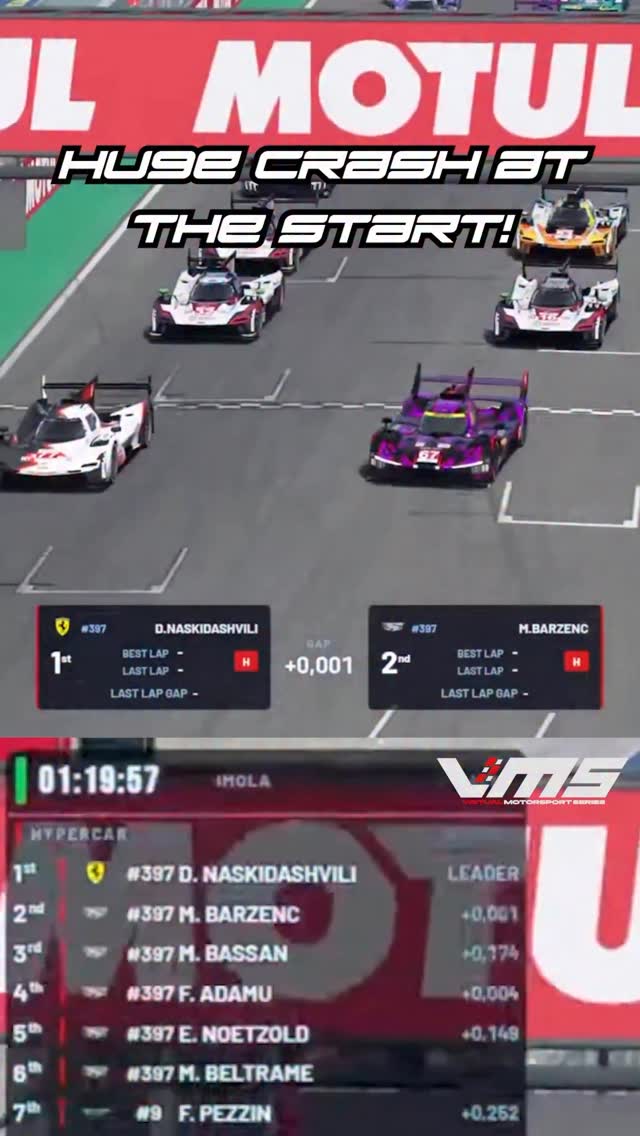 Absolute chaos at the start of the gold race at Imola! #racing #motorsport #esports