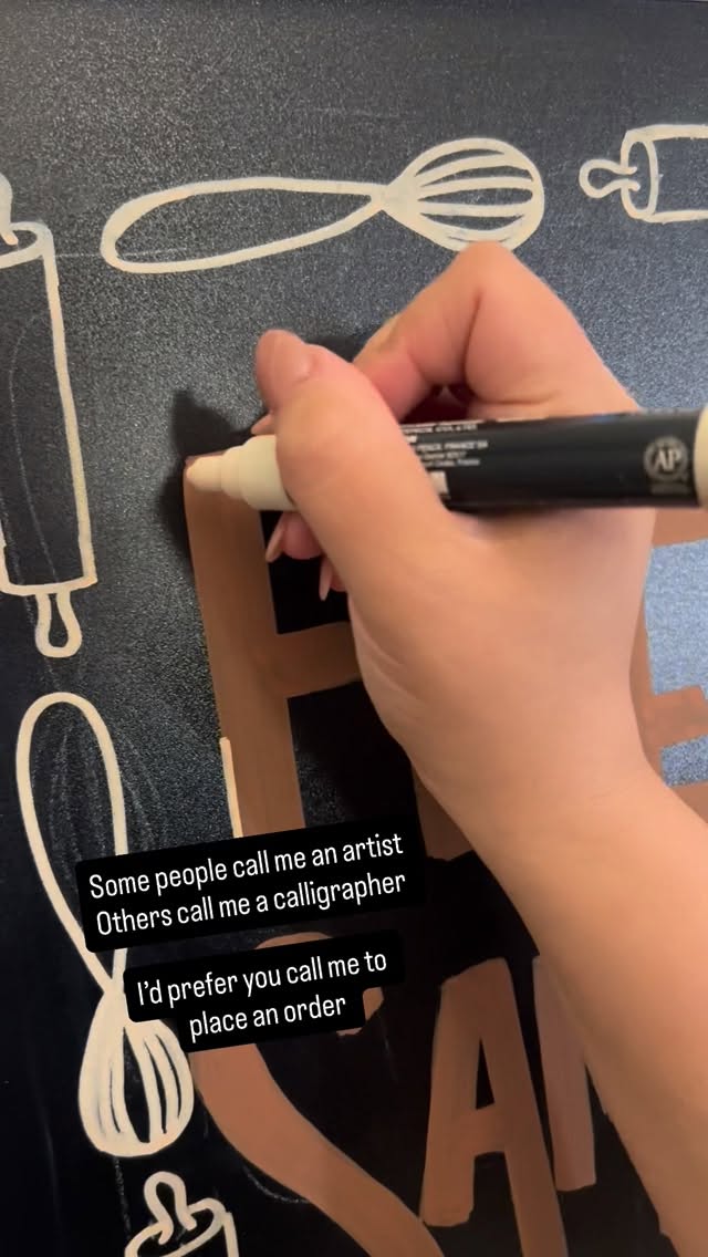 Call me whatever youād like. Just make sure youāre calling to place that order š these chalkboard signs arenāt gonna draw on themselves!!