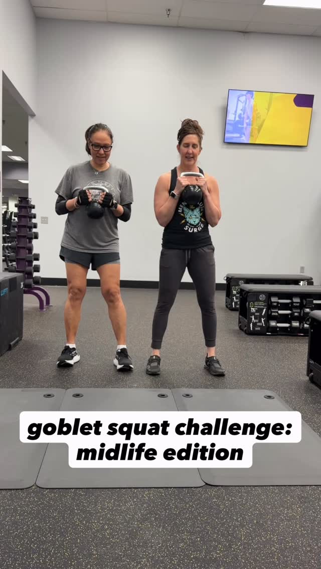 when you’re 50+ and neither of you can count to 5…
or to 4…
or to 3…
this got spicy 🌶️
#tryittuesday #gobletsquatchallenge #muscleovermenopause #50something #midlifewellness