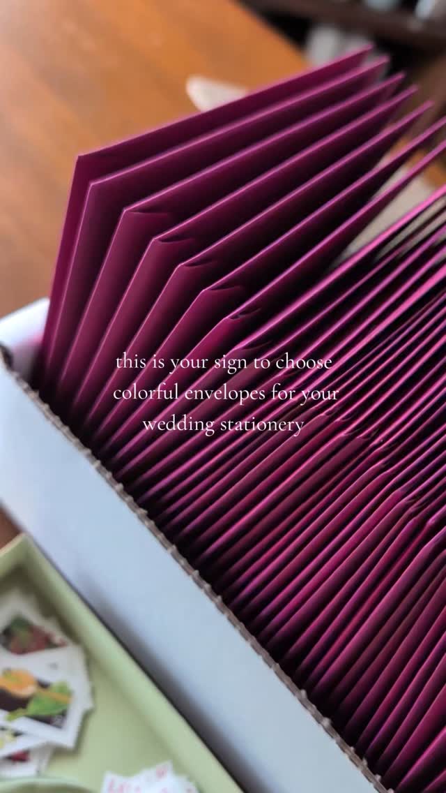 A pop of color is the way to go ✨
Add personality to your wedding invitations with colorful envelopes!
What color would you choose? 🎨
#weddinginvitation #envelopes #colorful #weddinginspo #2026weddingtrends