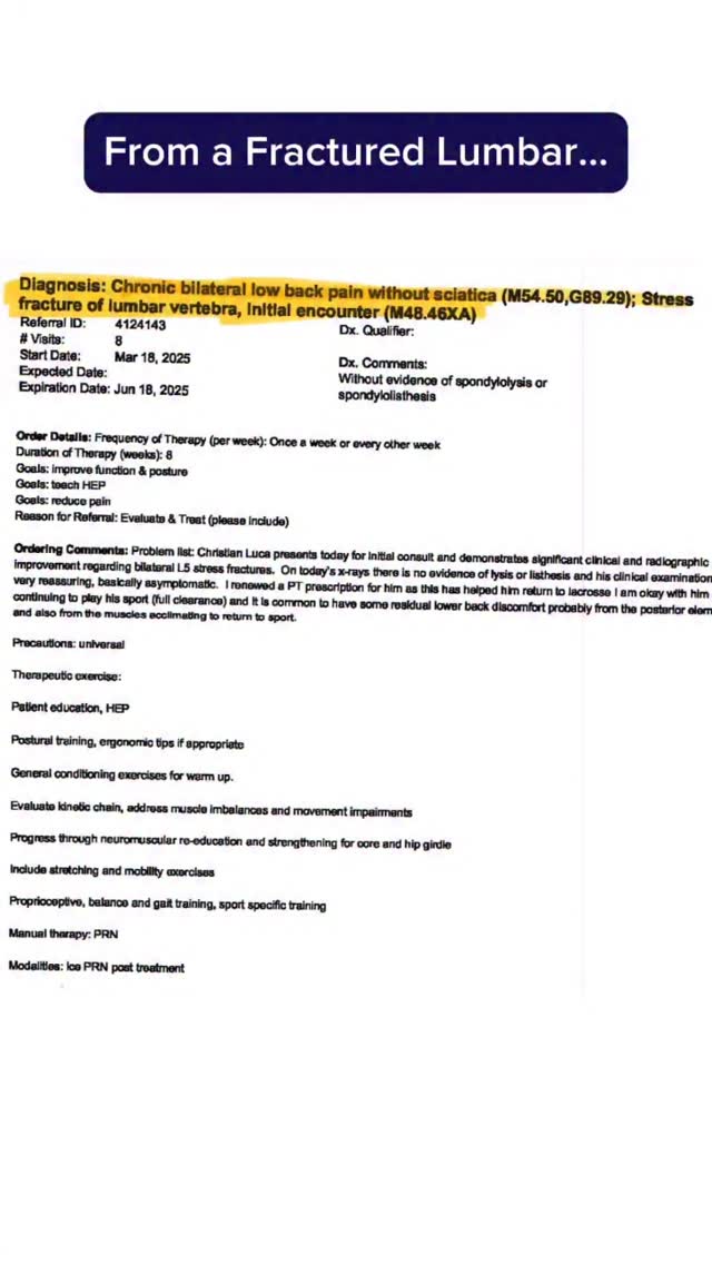 This patient came to us with a lumbar stress fracture and a goal — get back to the sport he loves.
Months of PT, consistency, patience, and a whole lot of hard work later… he just hit a 325 lb squat!
Setback ➡️ strength ➡️ comeback. This is why we do what we do. 💪
#compasspt #physicaltherapy #lumbar #comeback